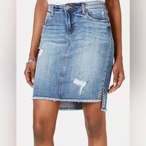 NEW w/Tags Kut from the Kloth Connie High Low Hem Distressed Denim Skirt 20W